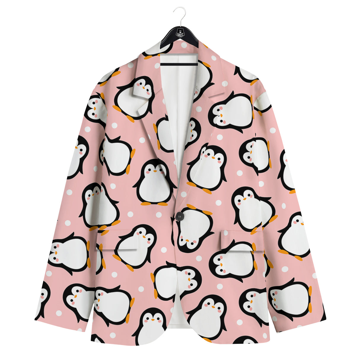 Penguin Xmas Print Pattern Men's Sport Coat-grizzshop
