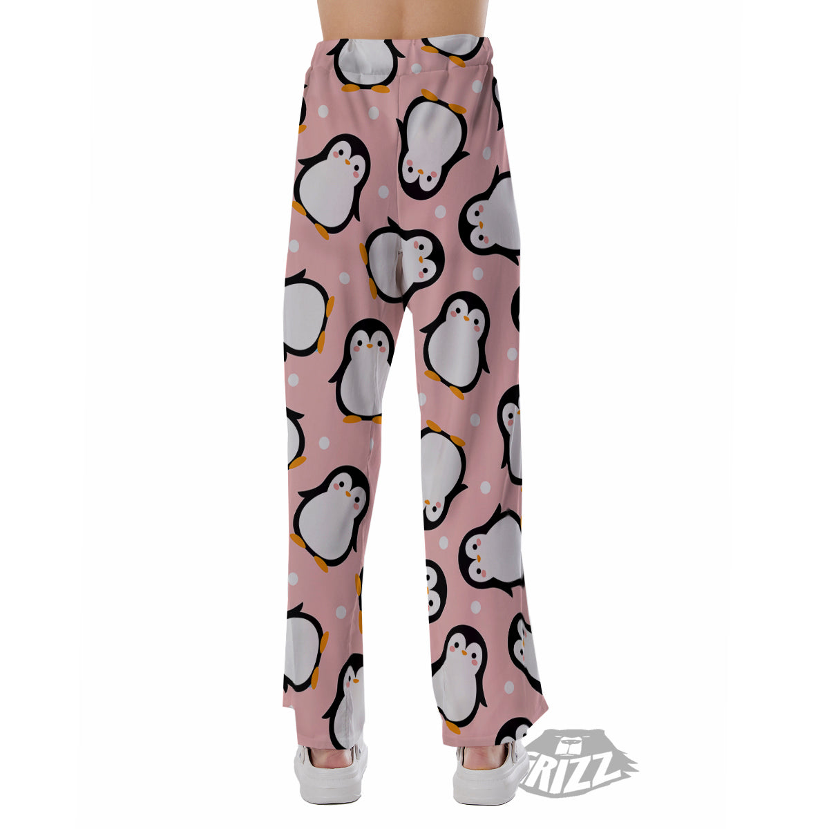 Penguin Xmas Print Pattern Pajama Pants-grizzshop