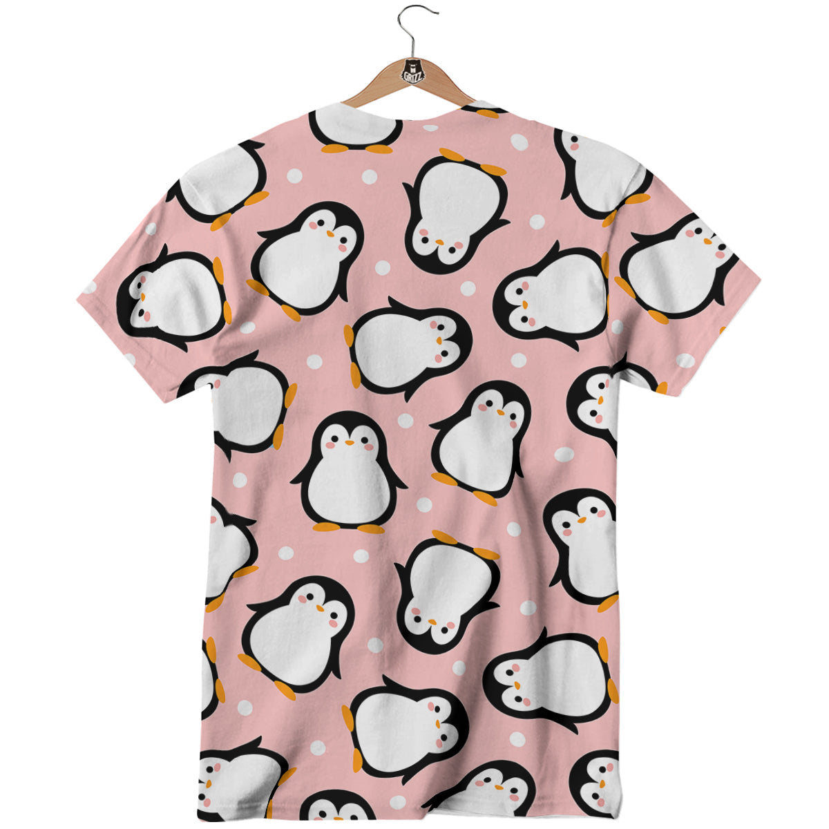 Penguin Xmas Print Pattern T-Shirt-grizzshop