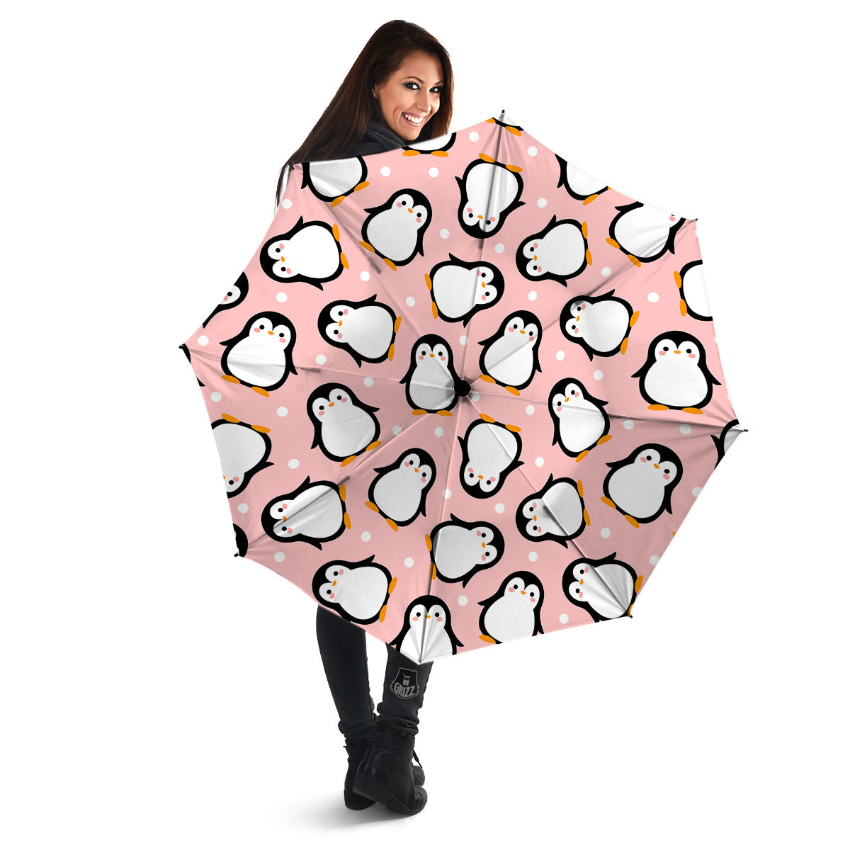 Penguin Xmas Print Pattern Umbrella-grizzshop