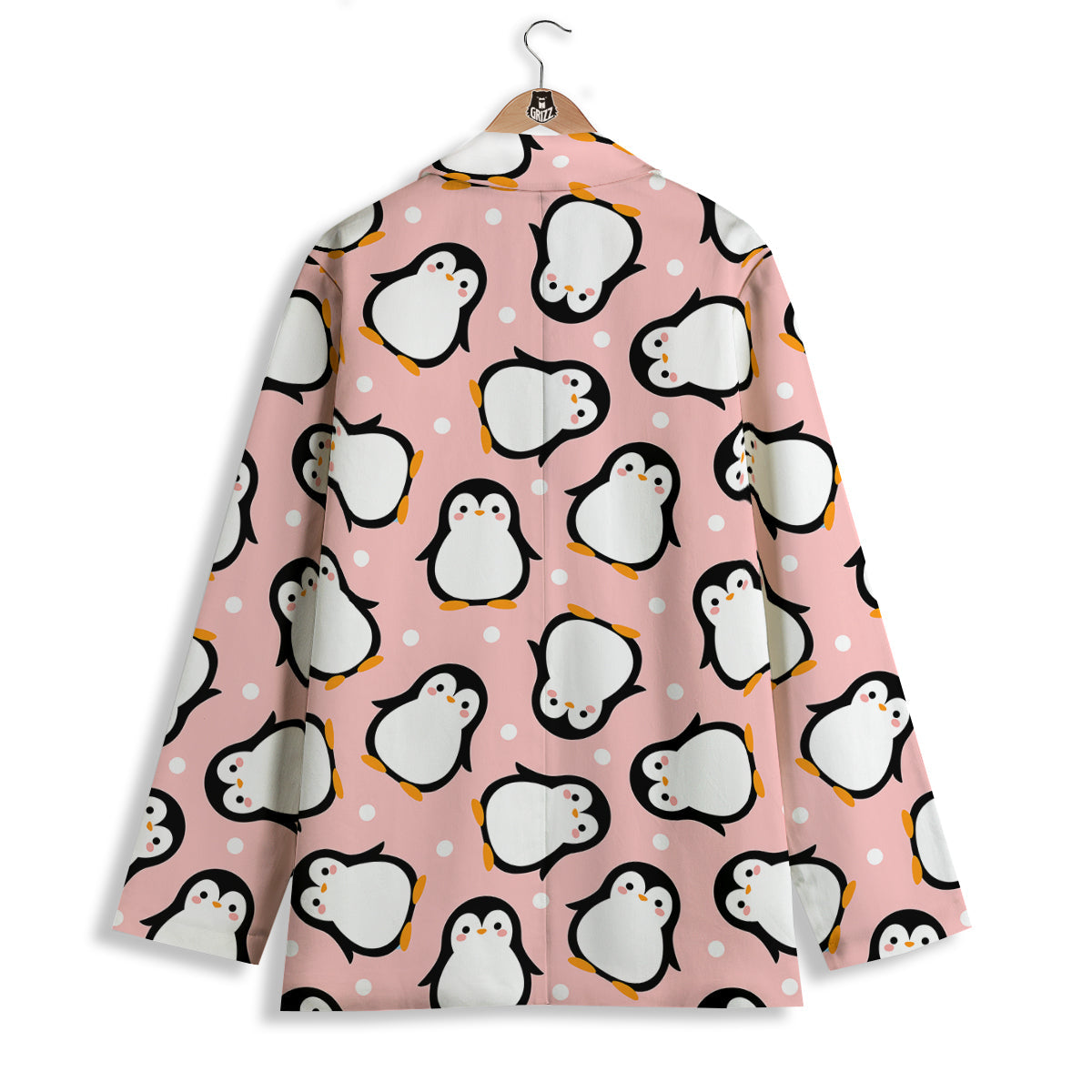 Penguin Xmas Print Pattern Women's Blazer-grizzshop