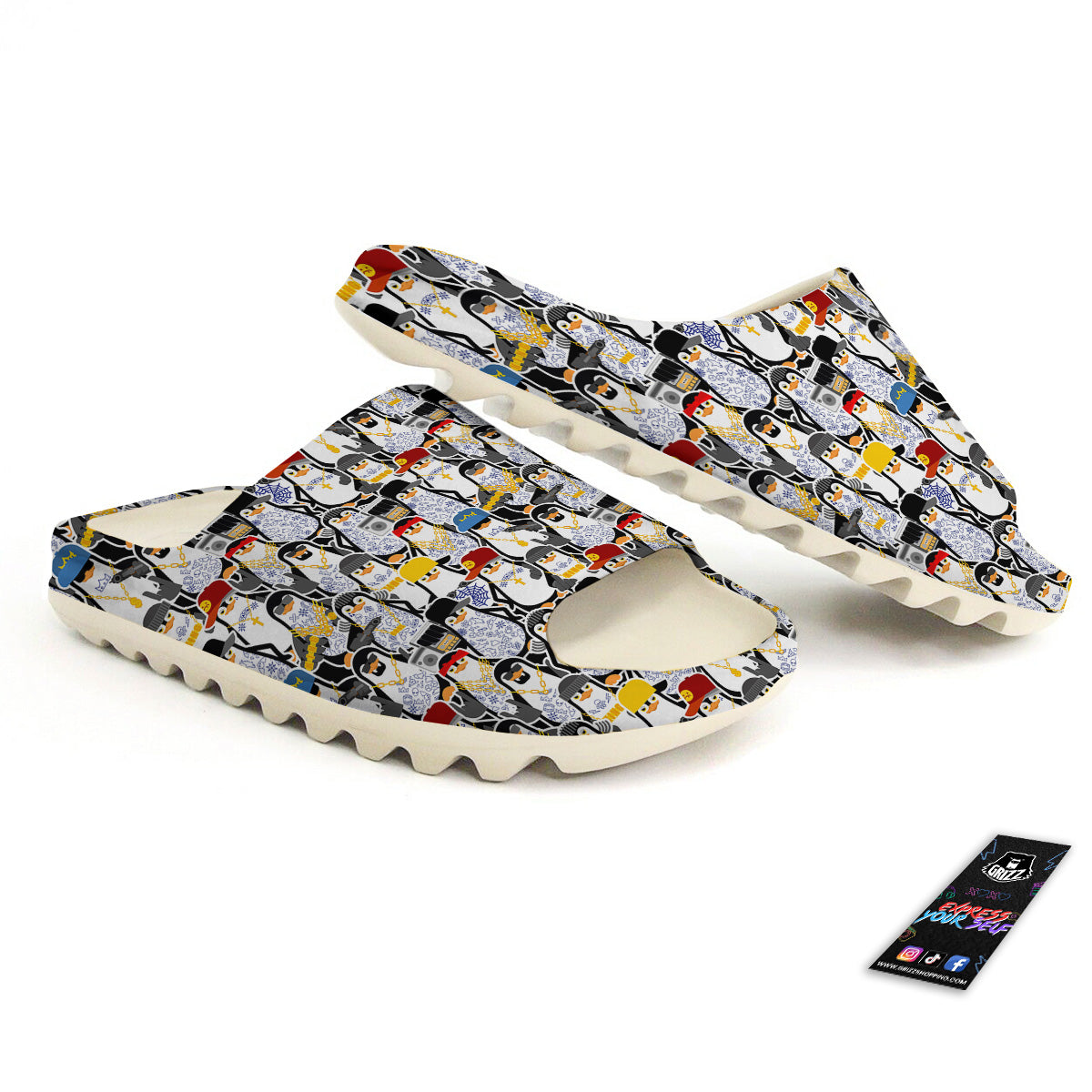 Penguin Criminal Print Pattern Sandals-grizzshop