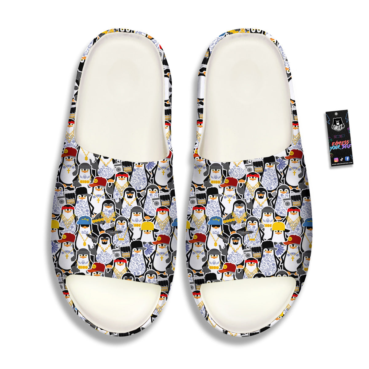 Penguin Criminal Print Pattern Sandals-grizzshop