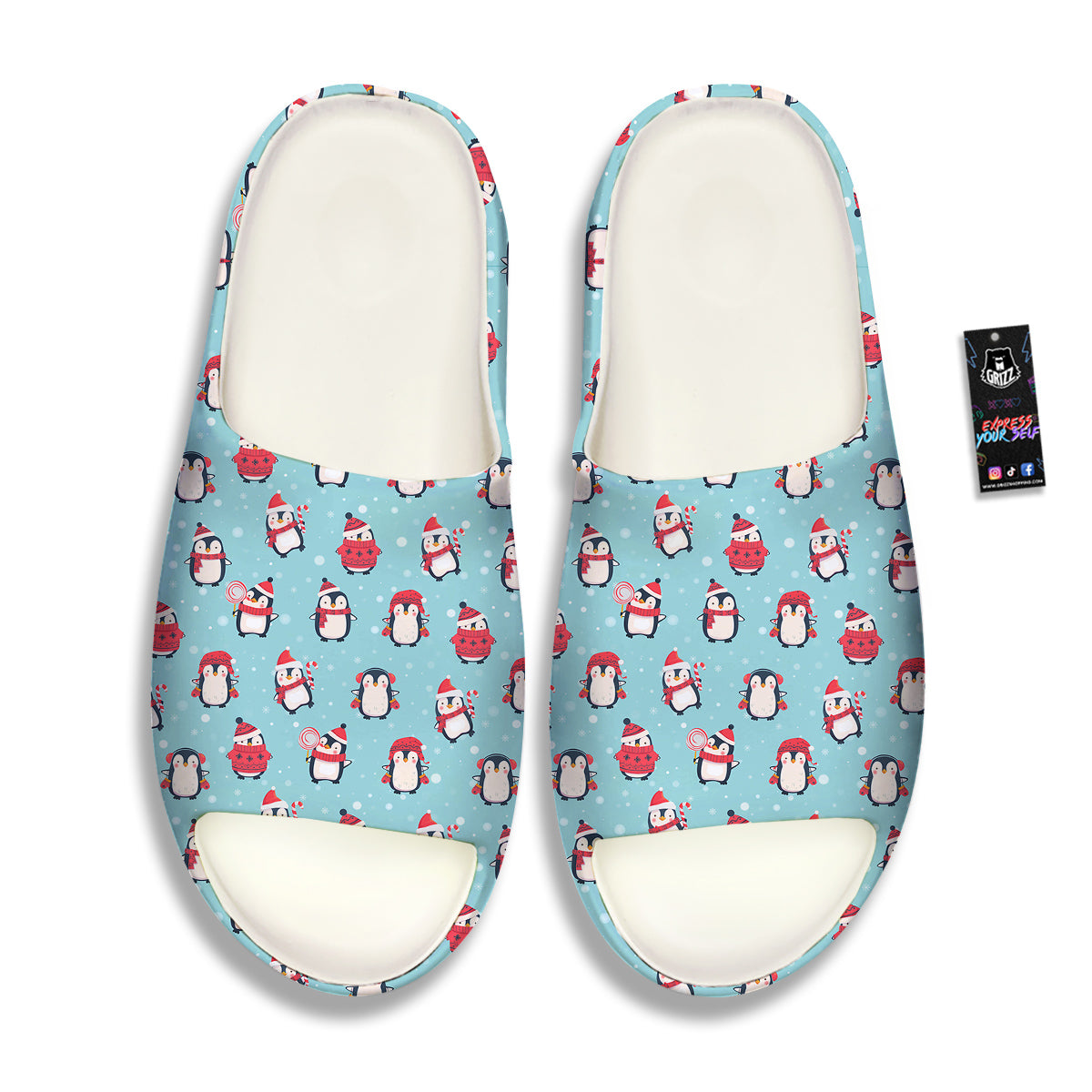 Penguin Cute Snowy Print Pattern Sandals-grizzshop