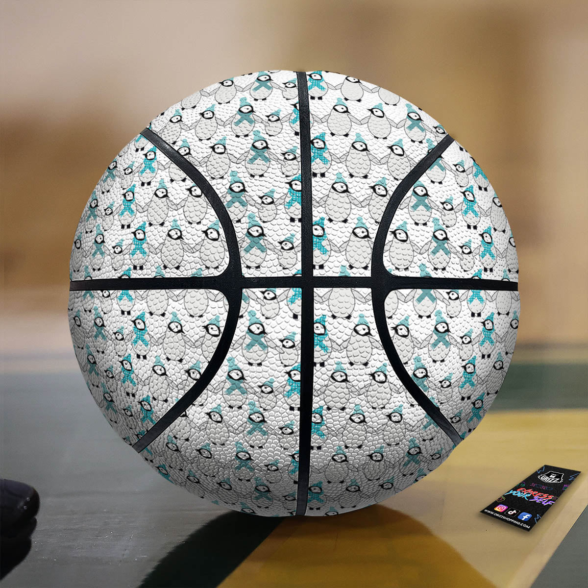 Penguin Emperor Cartoon Print Pattern Basketball
