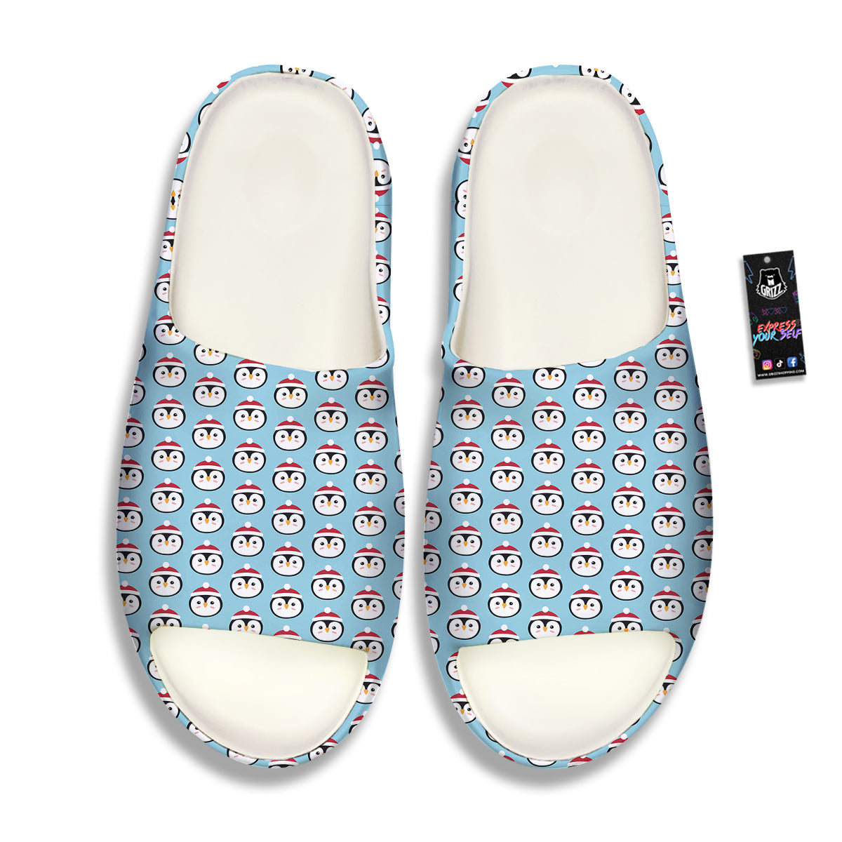 Penguin Face Cute Print Pattern Sandals-grizzshop