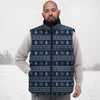 Penguin Knitted Christmas Print Down Vest