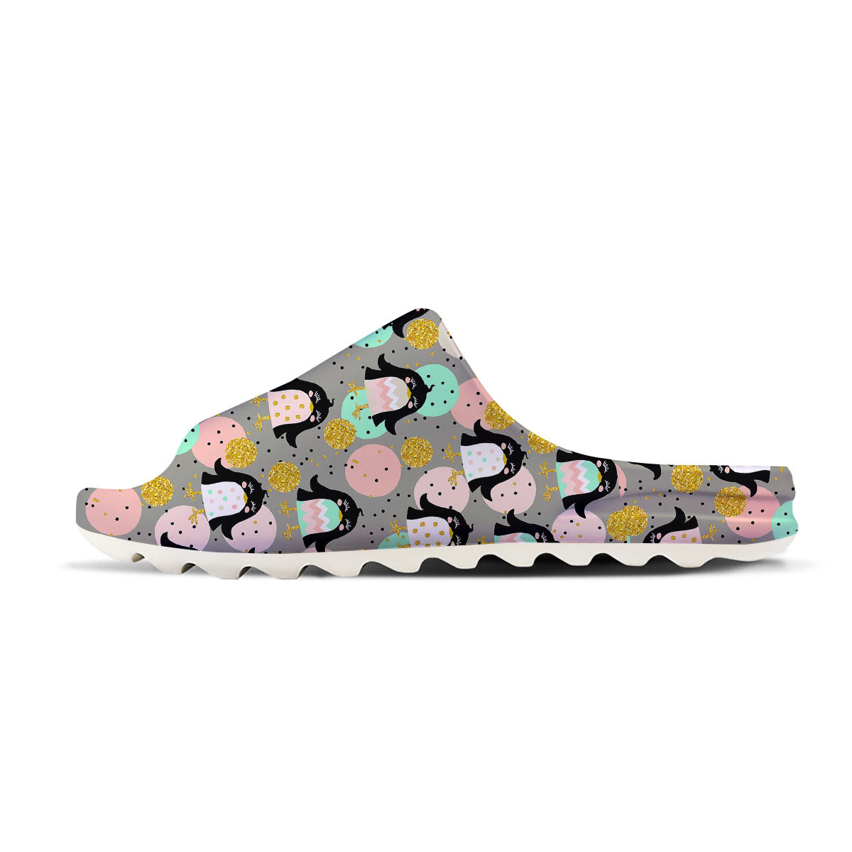 Penguin Pink Polka Print Pattern Sandals-grizzshop