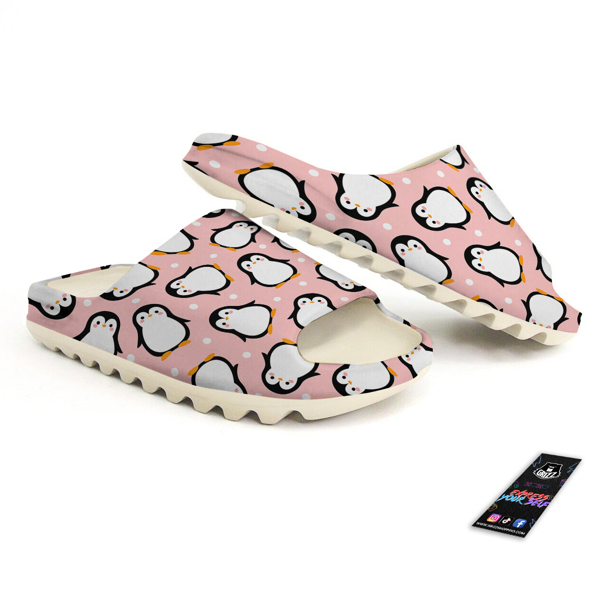 Penguin Xmas Print Pattern Sandals-grizzshop