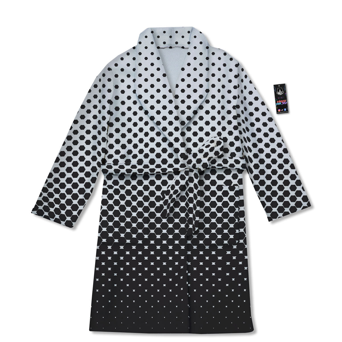 Pentagon Halftone Print Bathrobe-grizzshop