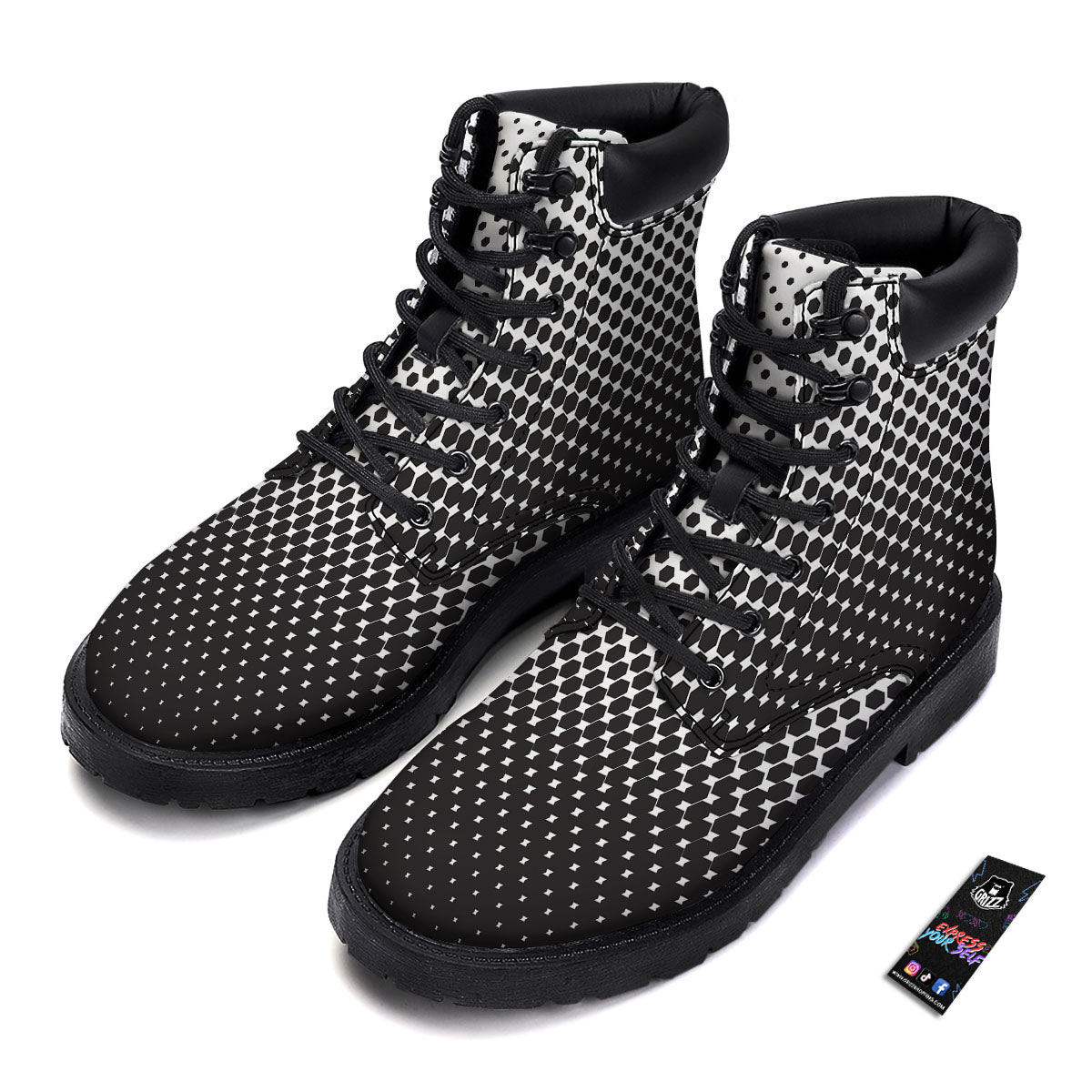 Pentagon Halftone Print Boots-grizzshop