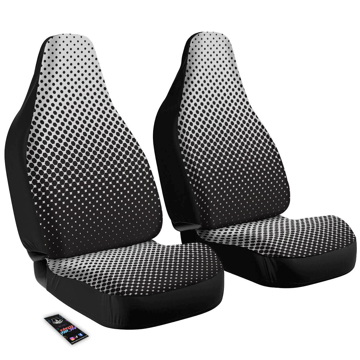 Pentagon Halftone Print Car Seat Covers-grizzshop