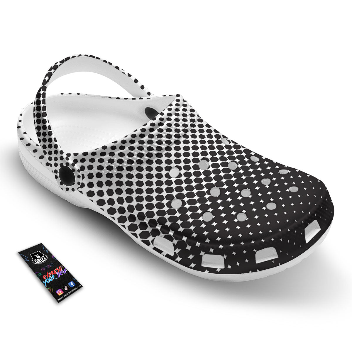Pentagon Halftone Print Clog-grizzshop