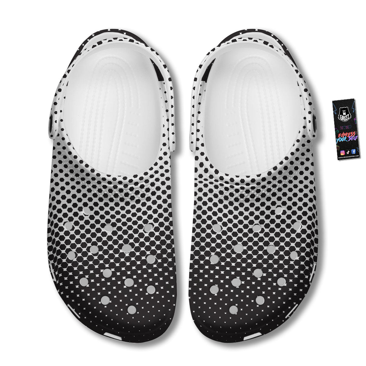 Pentagon Halftone Print Clog-grizzshop