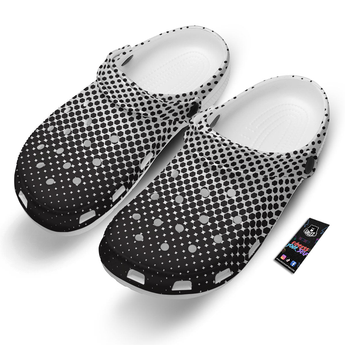 Pentagon Halftone Print Clog-grizzshop