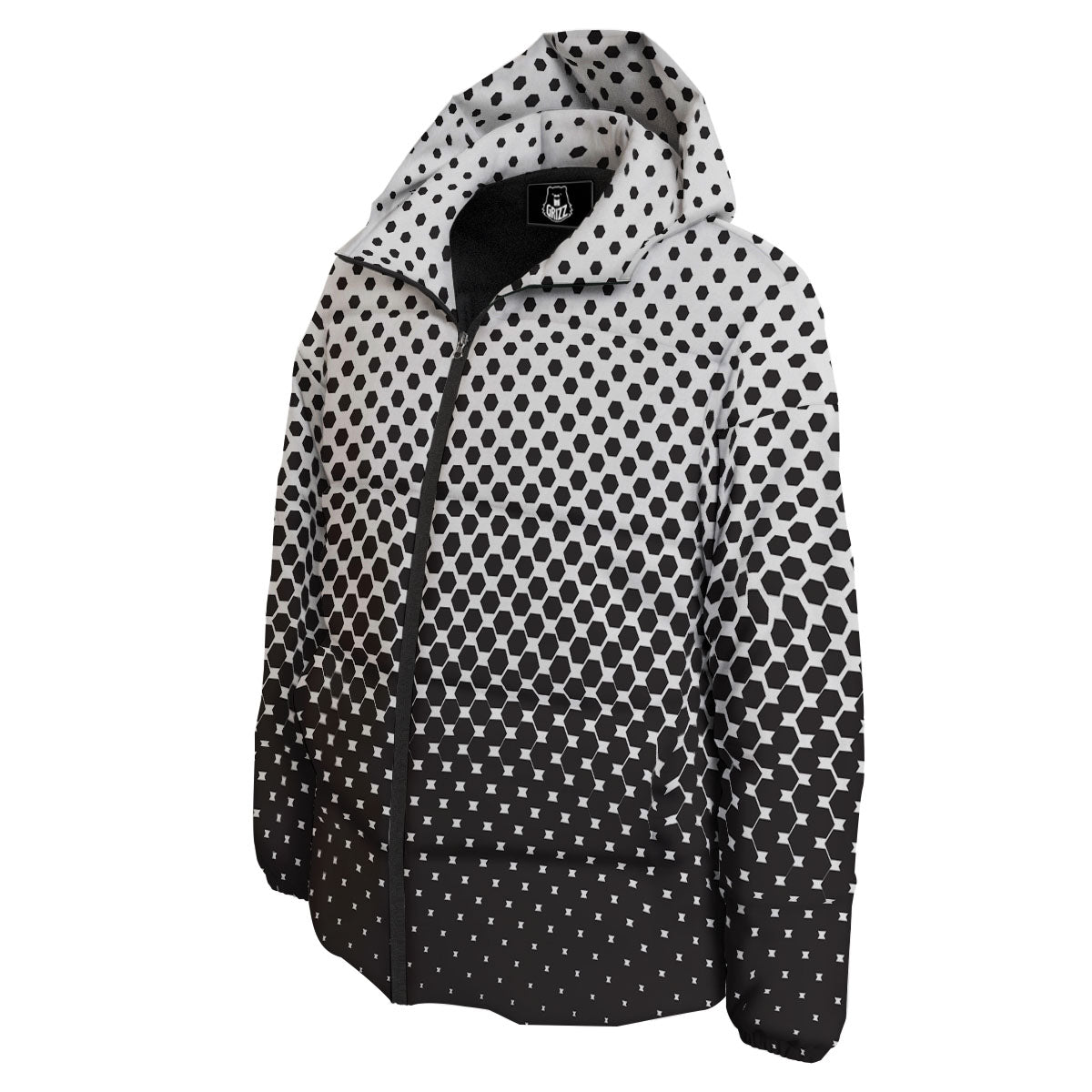 Pentagon Halftone Print Down Jacket-grizzshop