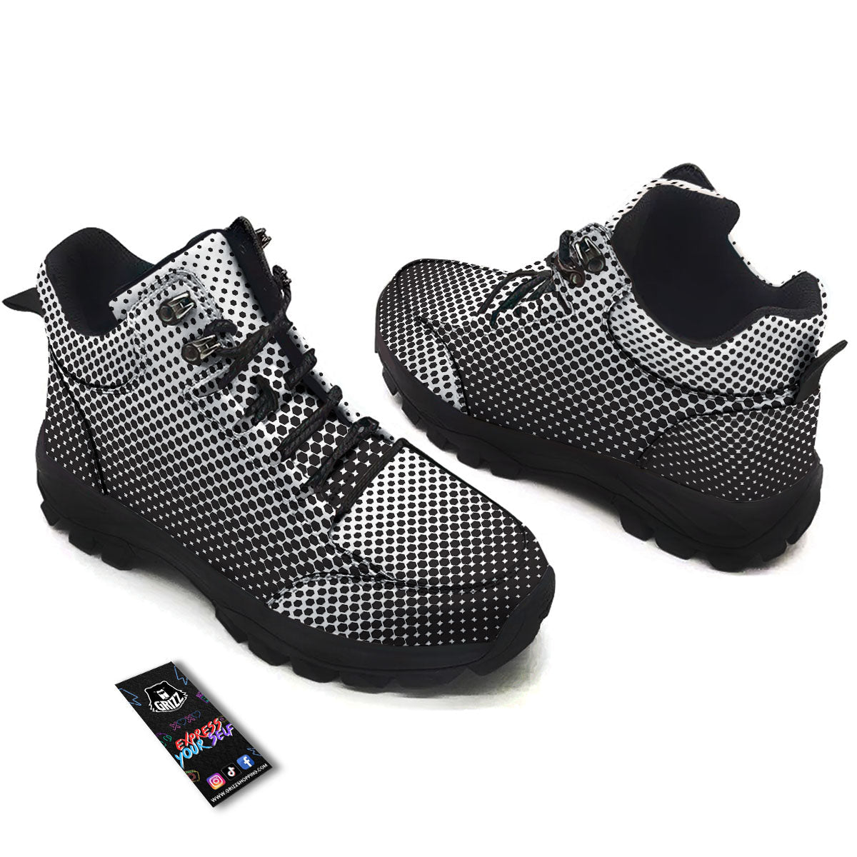 Pentagon Halftone Print Hiking Shoes-grizzshop