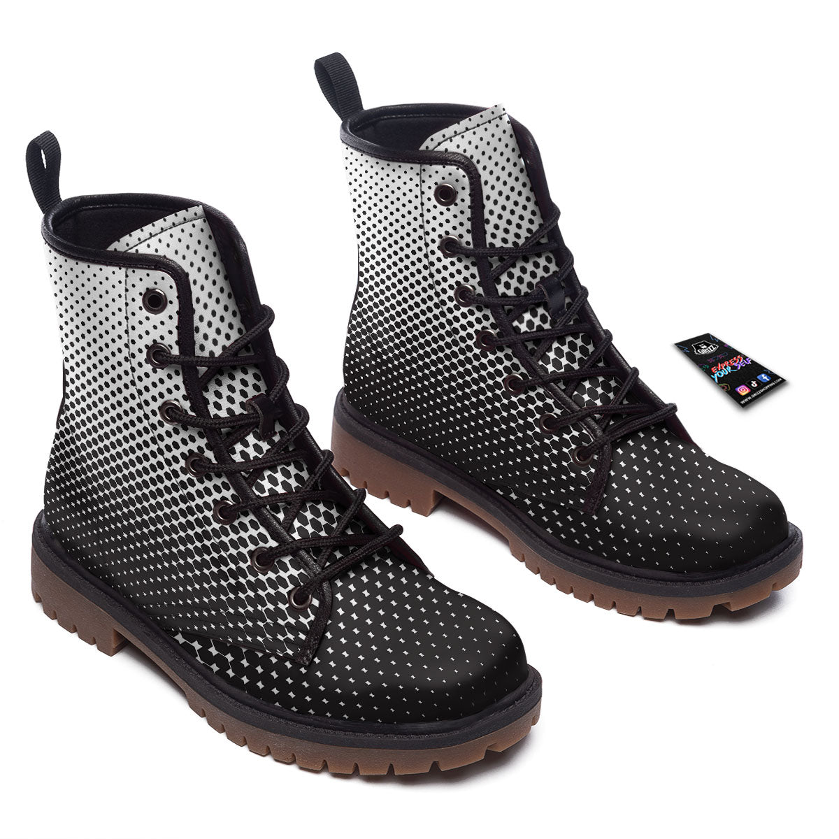 Pentagon Halftone Print Work Boots-grizzshop