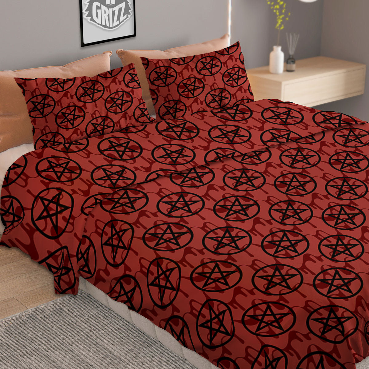 Orchid Golden Print Pattern Duvet Cover Bedding Set