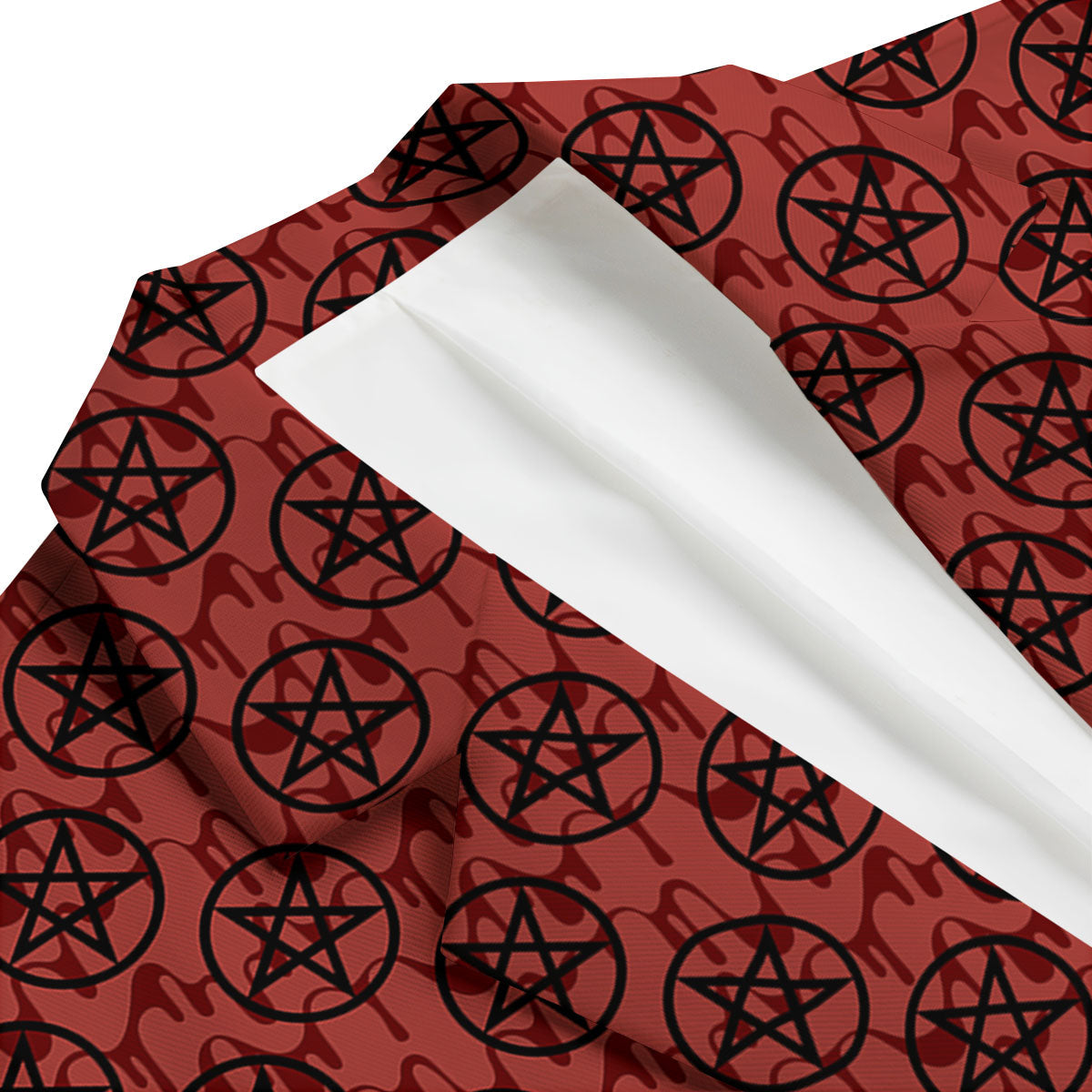 Pentagram Bloody Satanic Print Pattern Men's Blazer-grizzshop