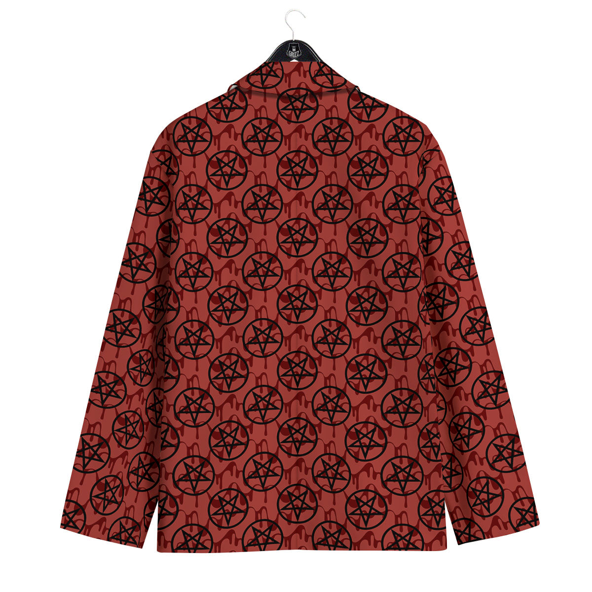 Pentagram Bloody Satanic Print Pattern Men's Sport Coat-grizzshop