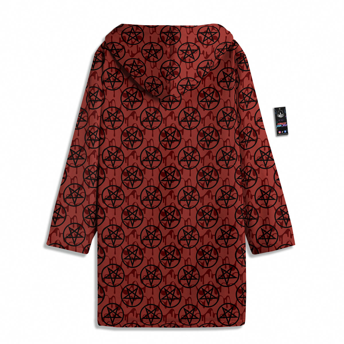 Pentagram Bloody Satanic Print Pattern Men's Windbreaker Jacket-grizzshop