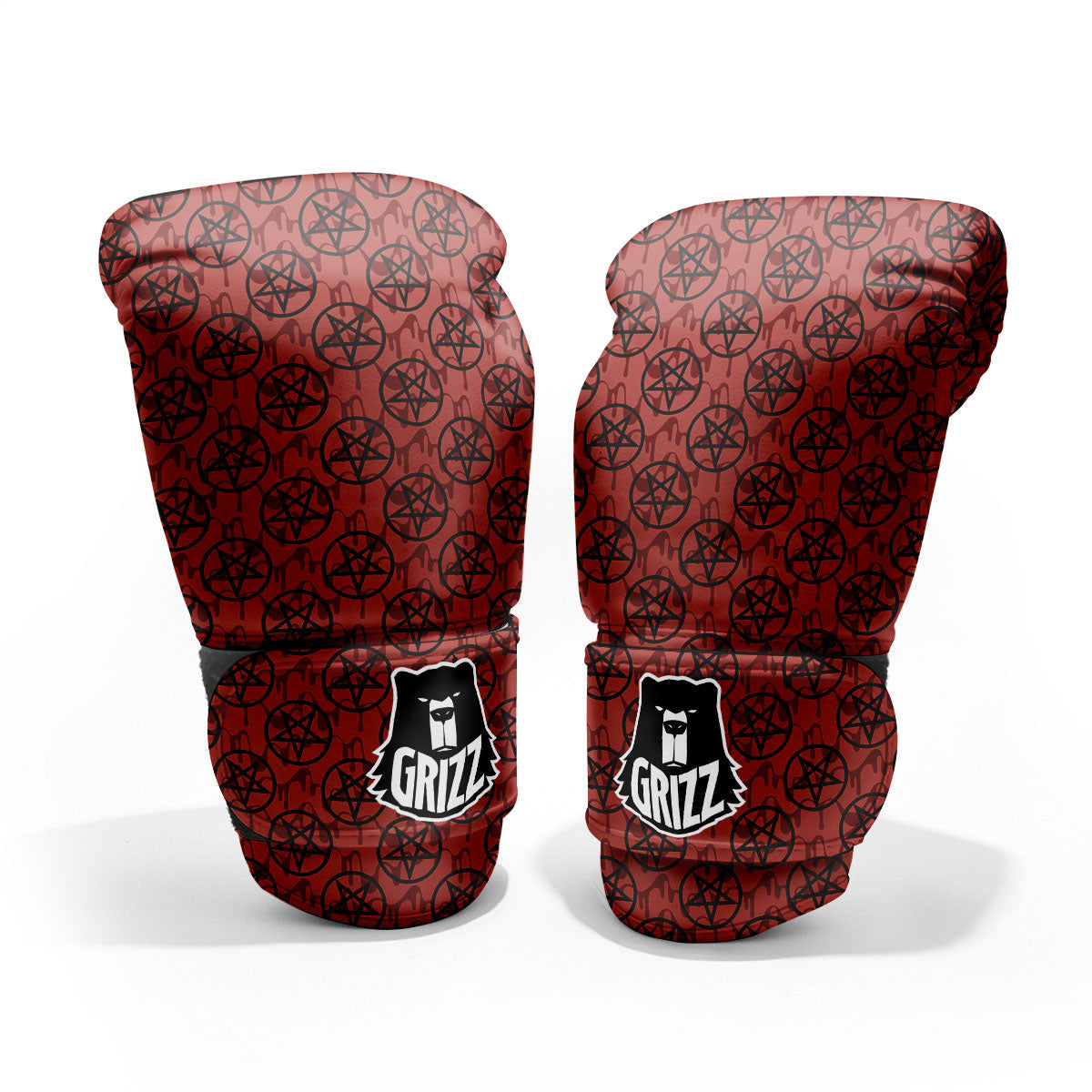 Pentagram Bloody Satanic Print Pattern Pro Boxing Glove