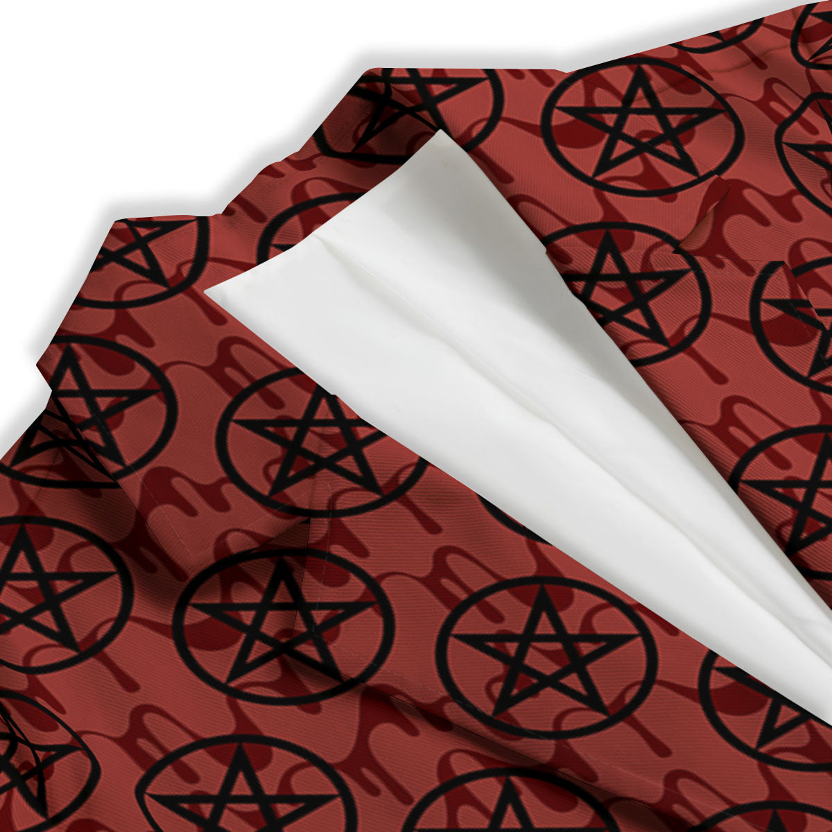 Pentagram Bloody Satanic Print Pattern Women's Blazer-grizzshop