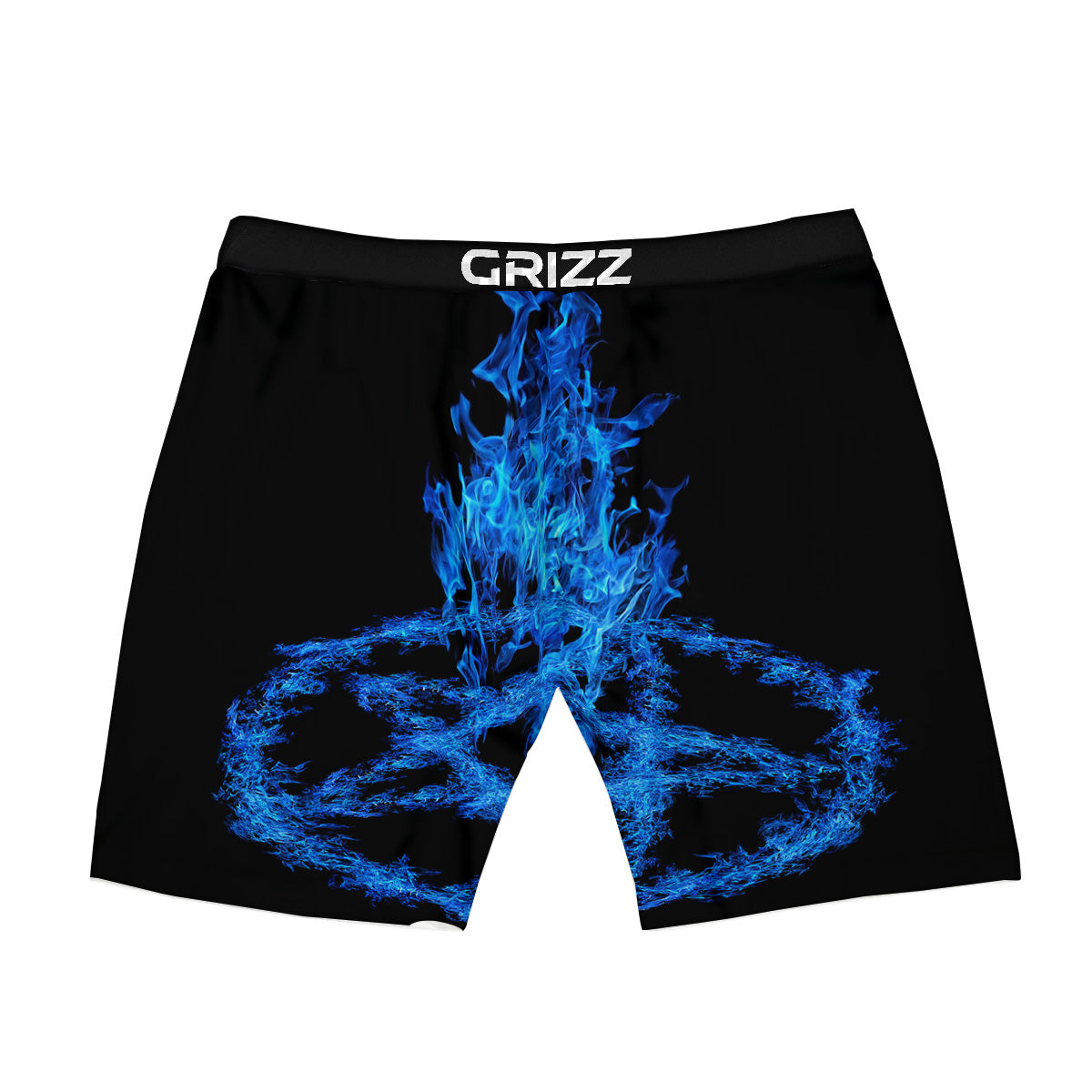 Pentagram Blue Flame Print Boxer Briefs-grizzshop