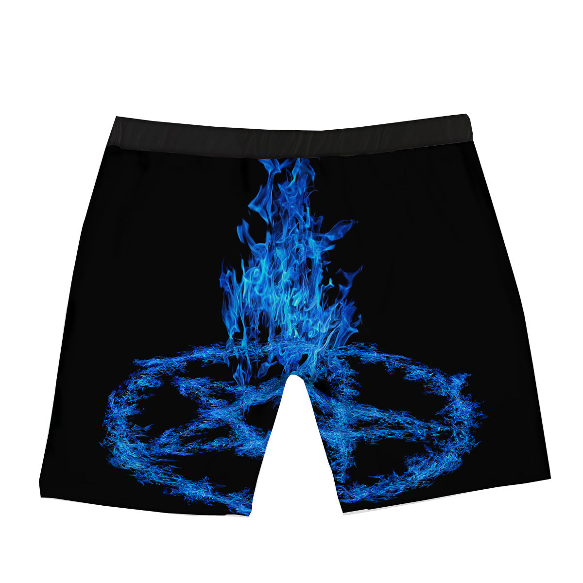 Pentagram Blue Flame Print Boxer Briefs-grizzshop