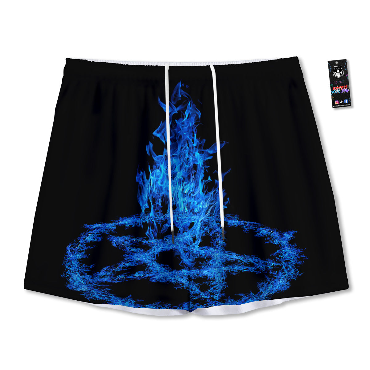 Orthodox Black And Gold Print Pattern Mesh Shorts