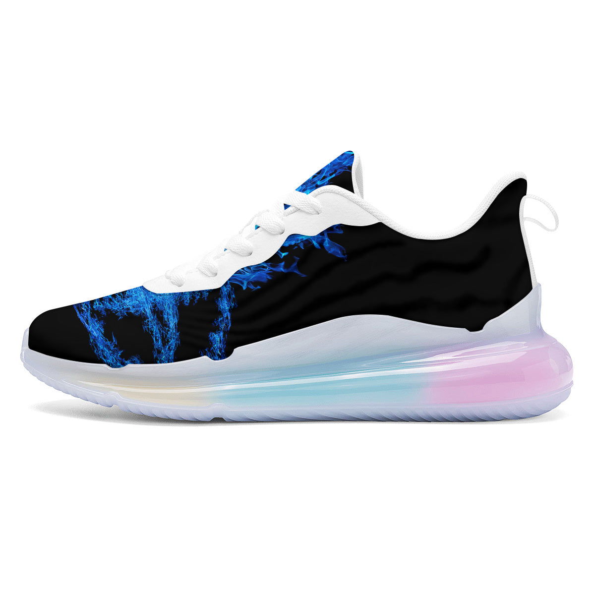 Pentagram Blue Flame Print Running Sneakers-grizzshop