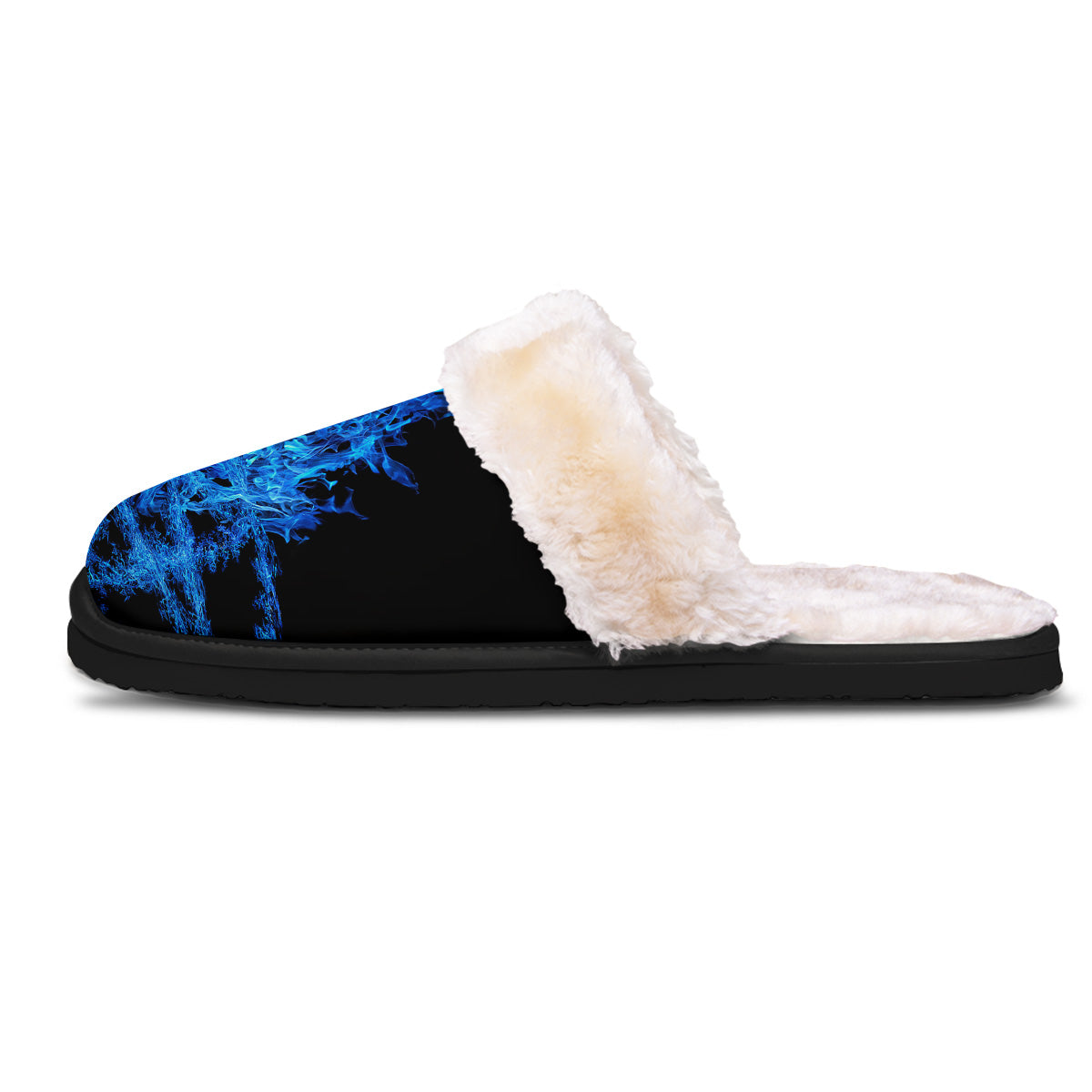 Pentagram Blue Flame Print Slippers-grizzshop