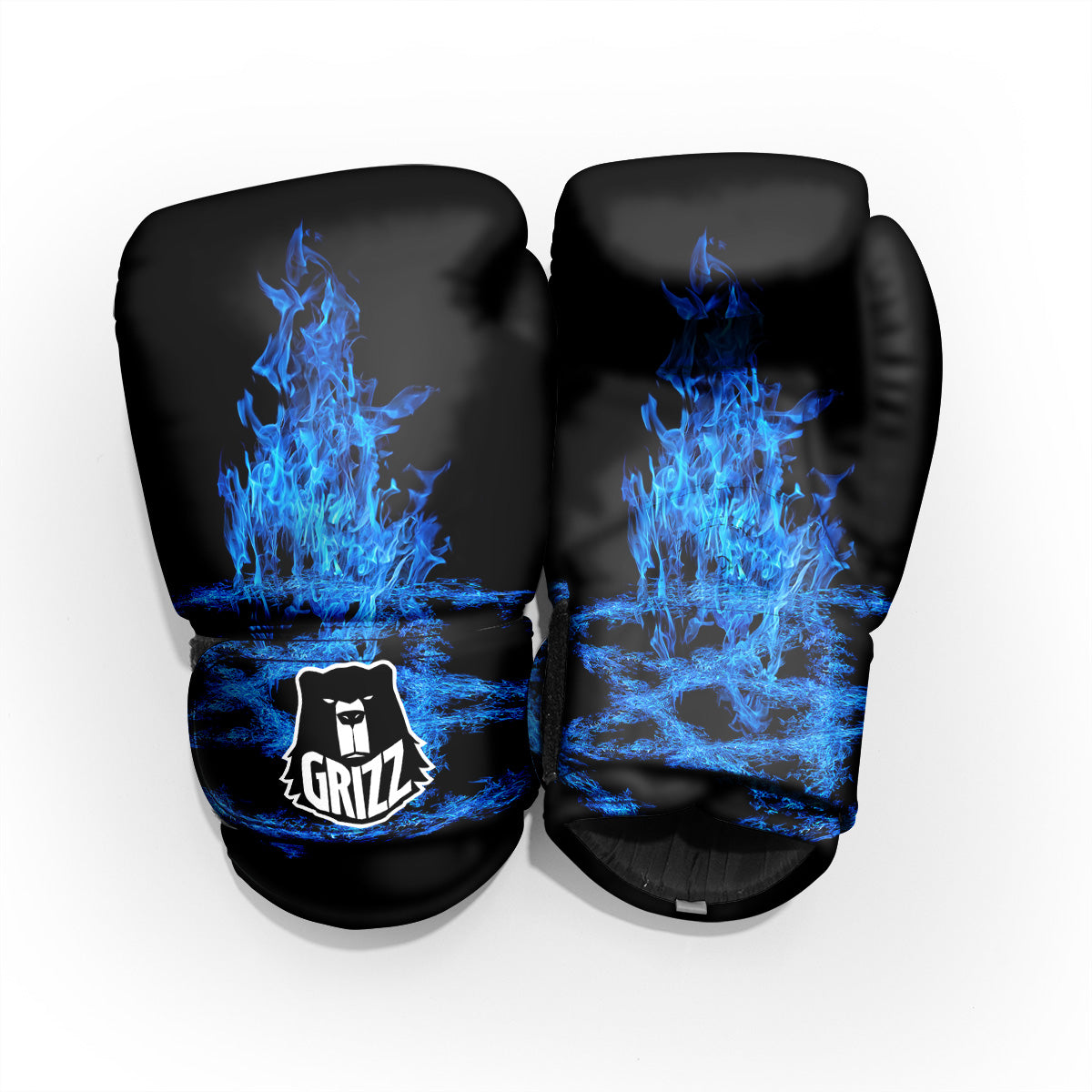 Pentagram Blue Flame Print Pro Boxing Glove