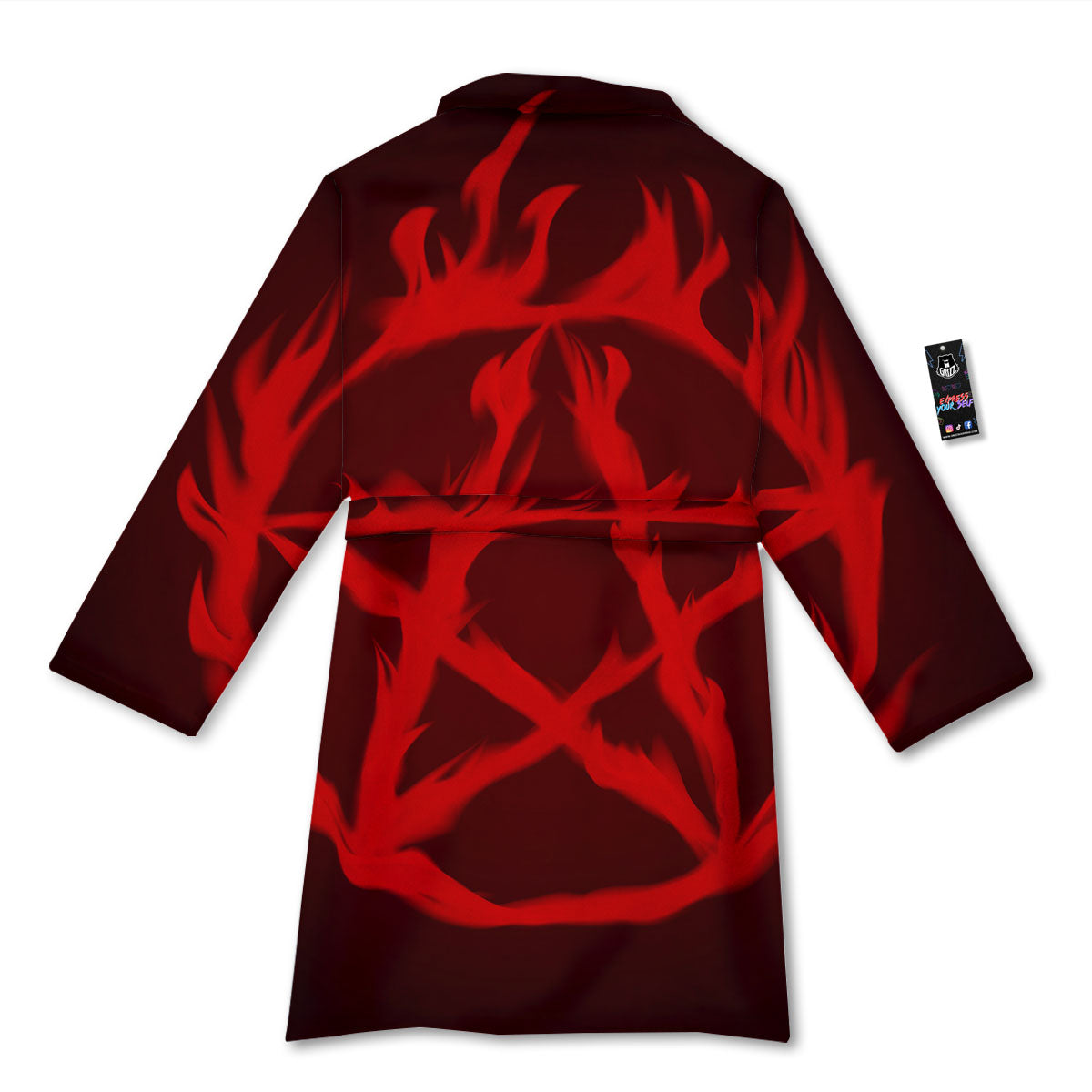 Pentagram Fiery Reversed Print Bathrobe-grizzshop