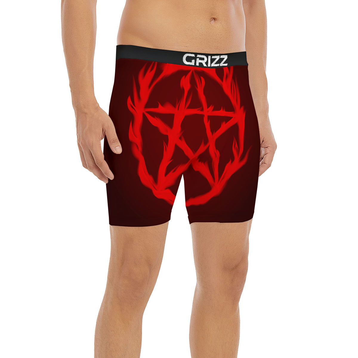 Pentagram Fiery Reversed Print Boxer Briefs-grizzshop