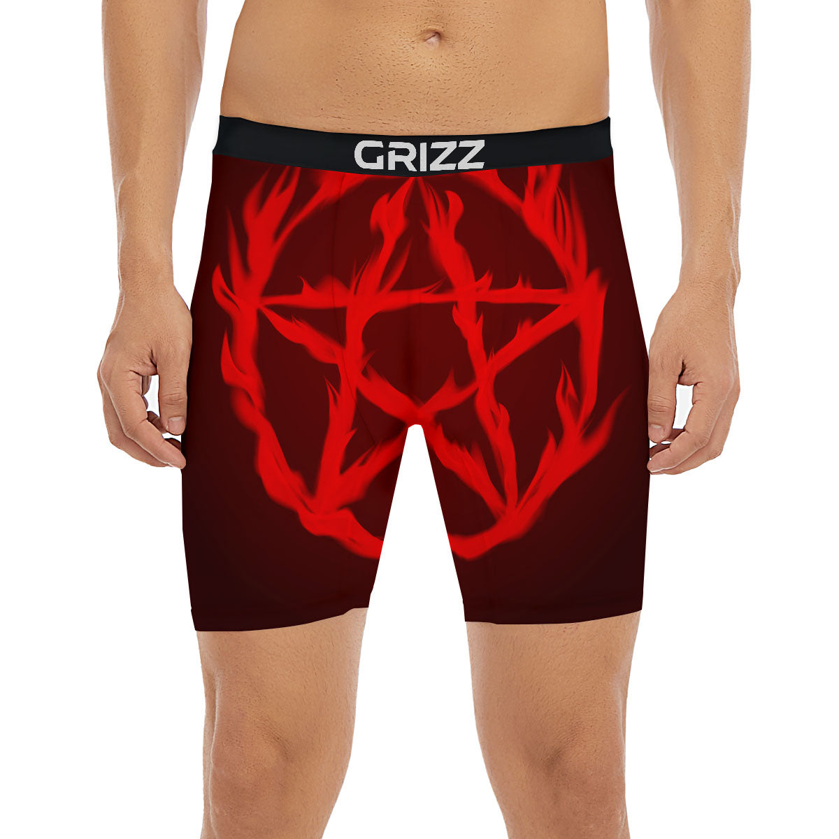Pentagram Fiery Reversed Print Boxer Briefs-grizzshop