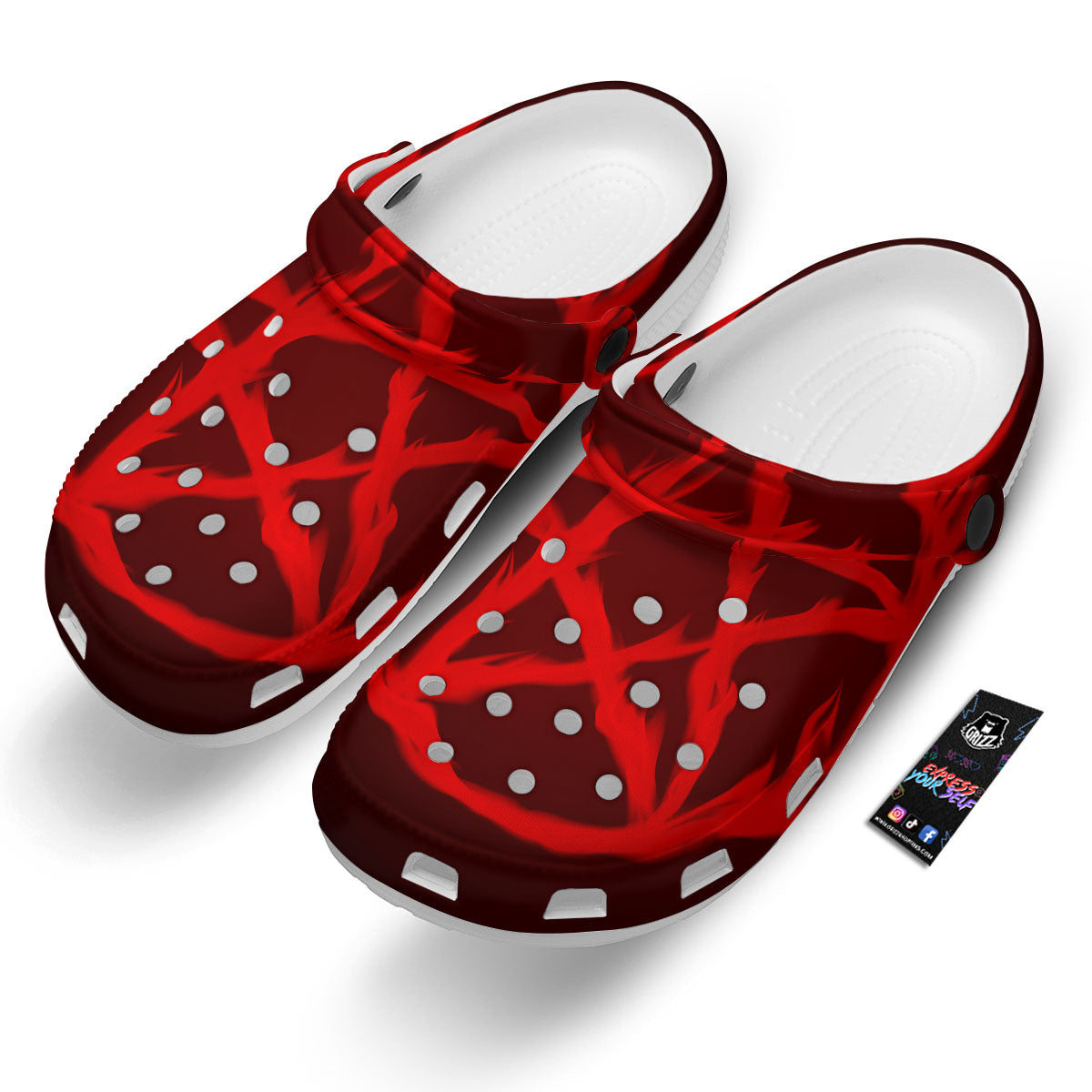 Pentagram Fiery Reversed Print Clog-grizzshop