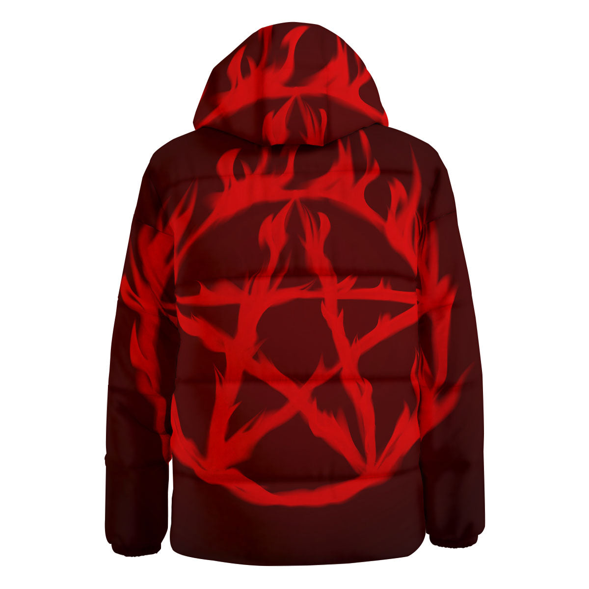 Pentagram Fiery Reversed Print Down Jacket-grizzshop