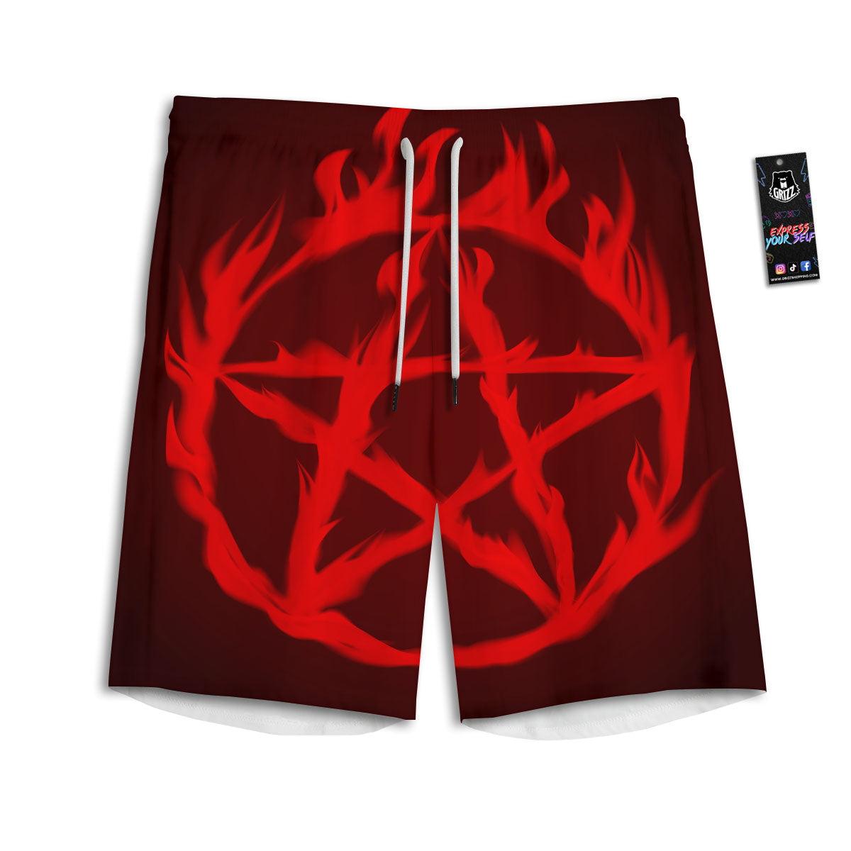 Playing Card King Of Hearts Print Pattern Men's Athletic Shorts