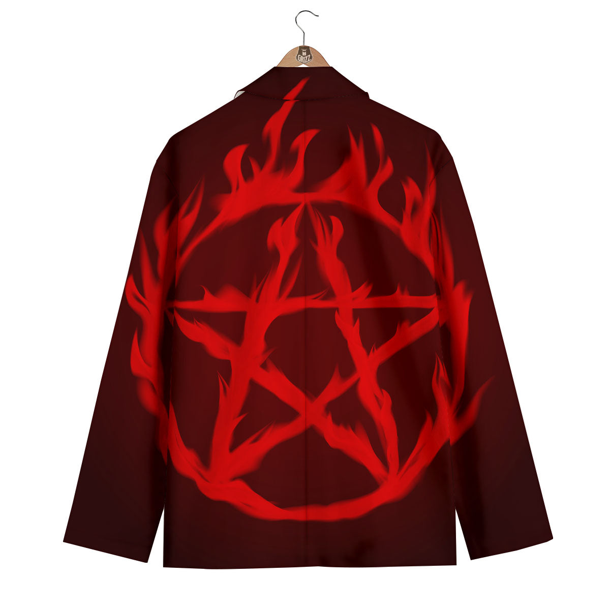 Pentagram Fiery Reversed Print Men's Blazer-grizzshop