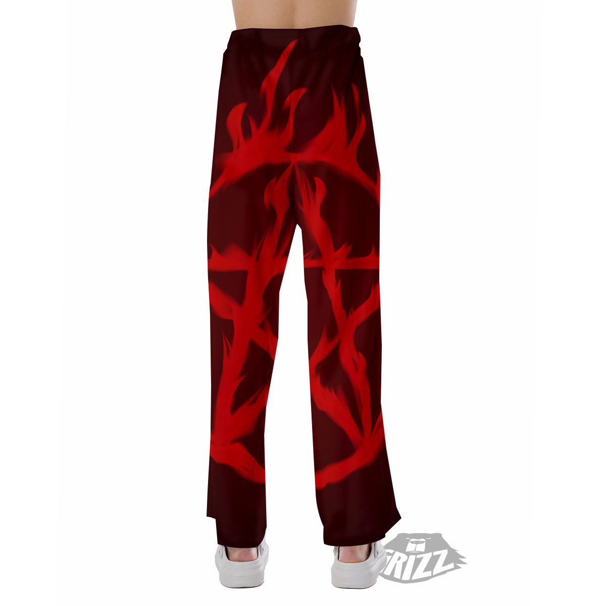 Pentagram Fiery Reversed Print Pajama Pants-grizzshop