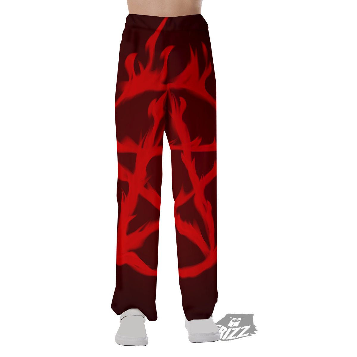 Pentagram Fiery Reversed Print Pajama Pants-grizzshop