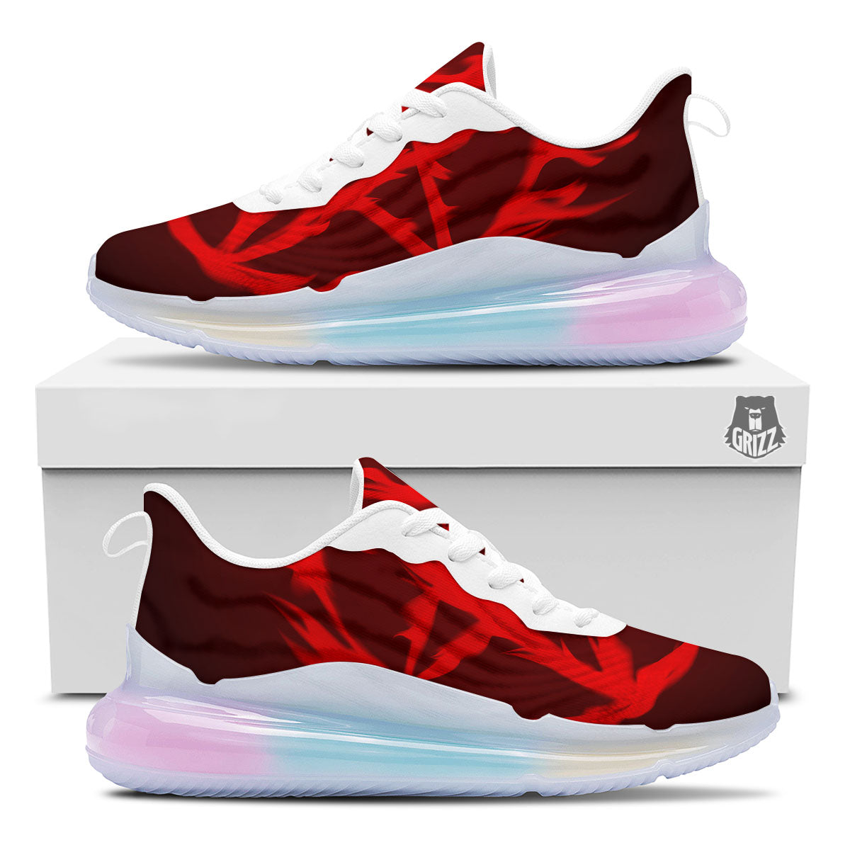 Pentagram Fiery Reversed Print Running Sneakers-grizzshop
