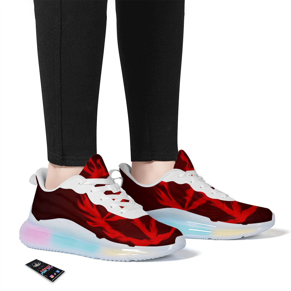 Pentagram Fiery Reversed Print Running Sneakers-grizzshop
