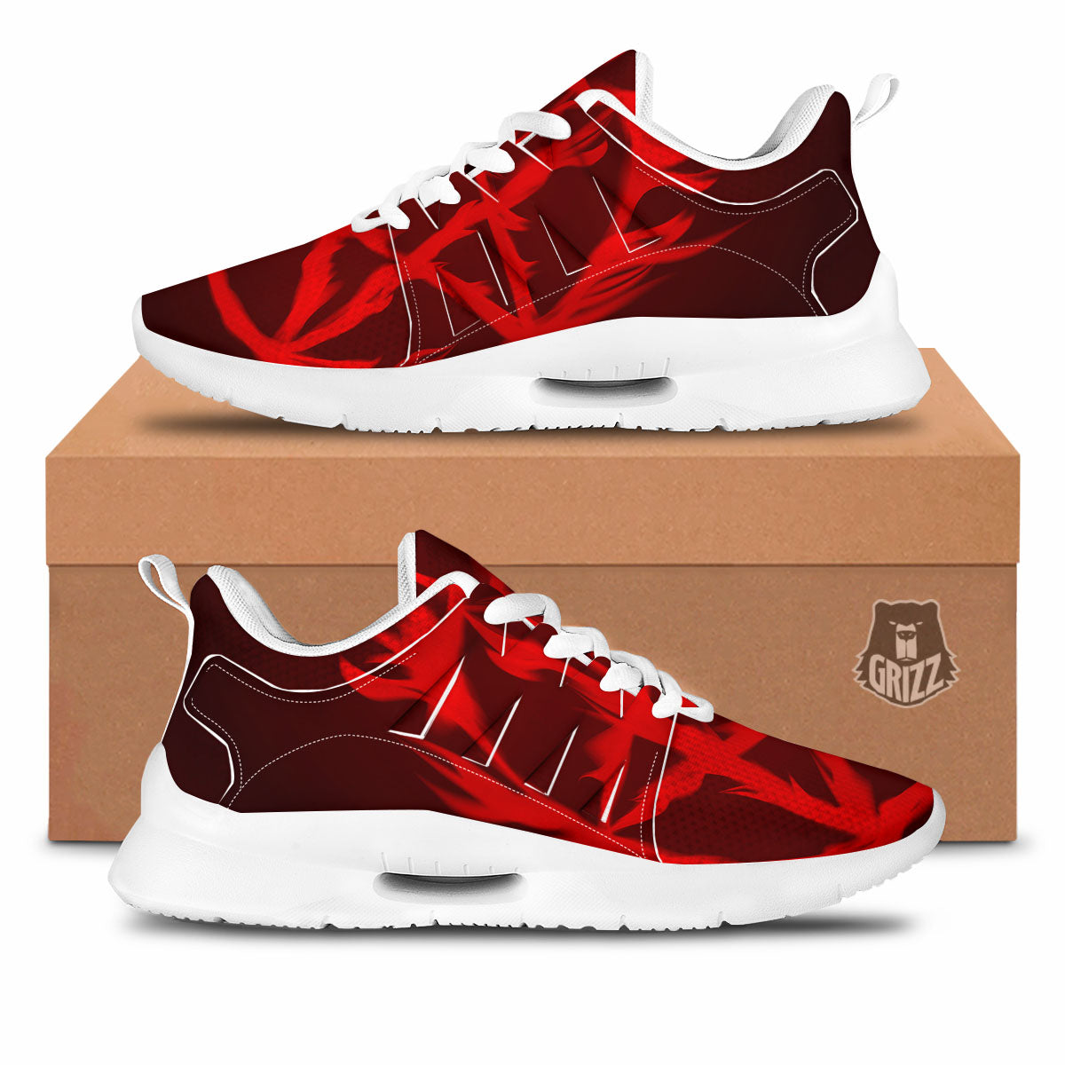 Pentagram Fiery Reversed Print Tennis Shoes-grizzshop