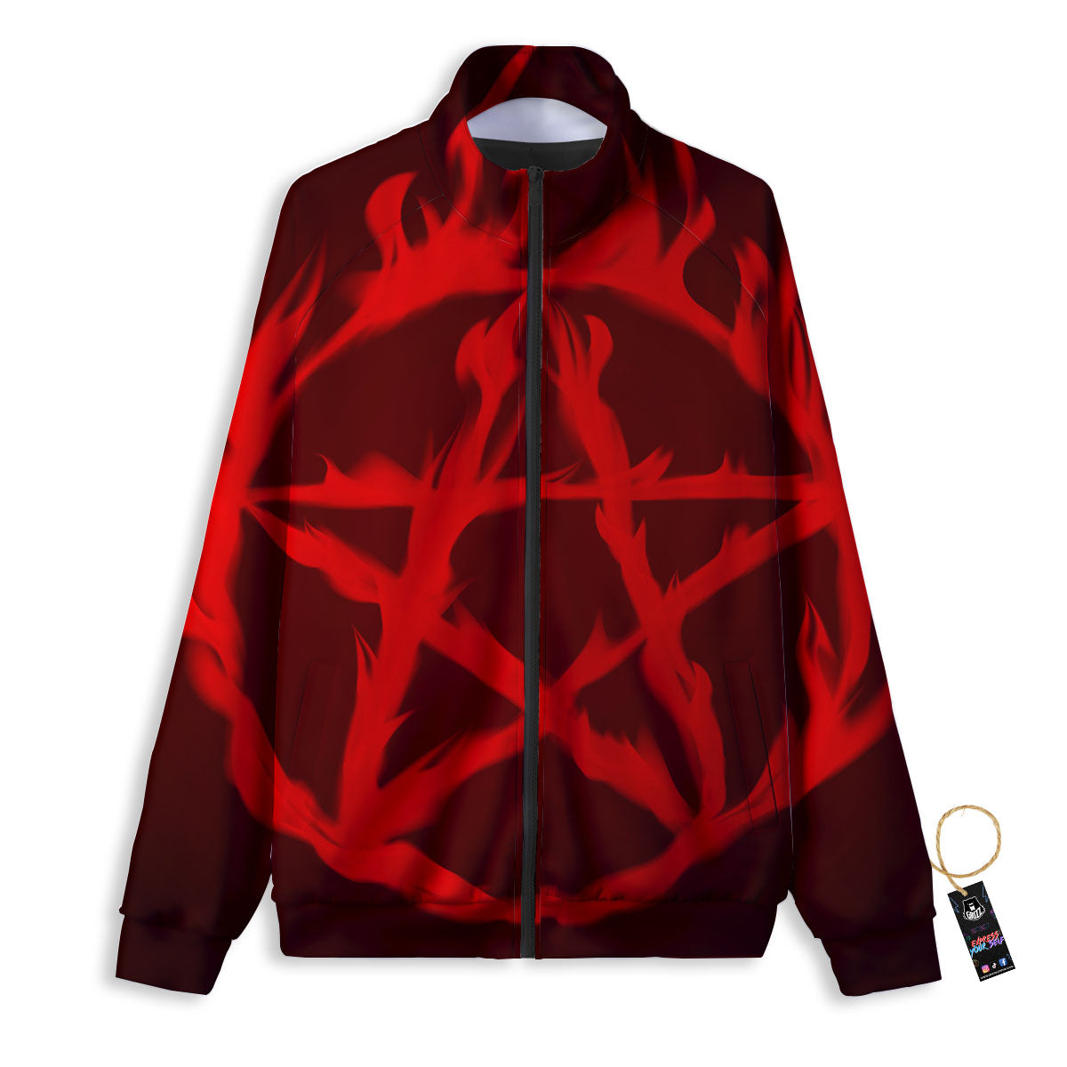 Pentagram Fiery Reversed Print Track Jacket-grizzshop