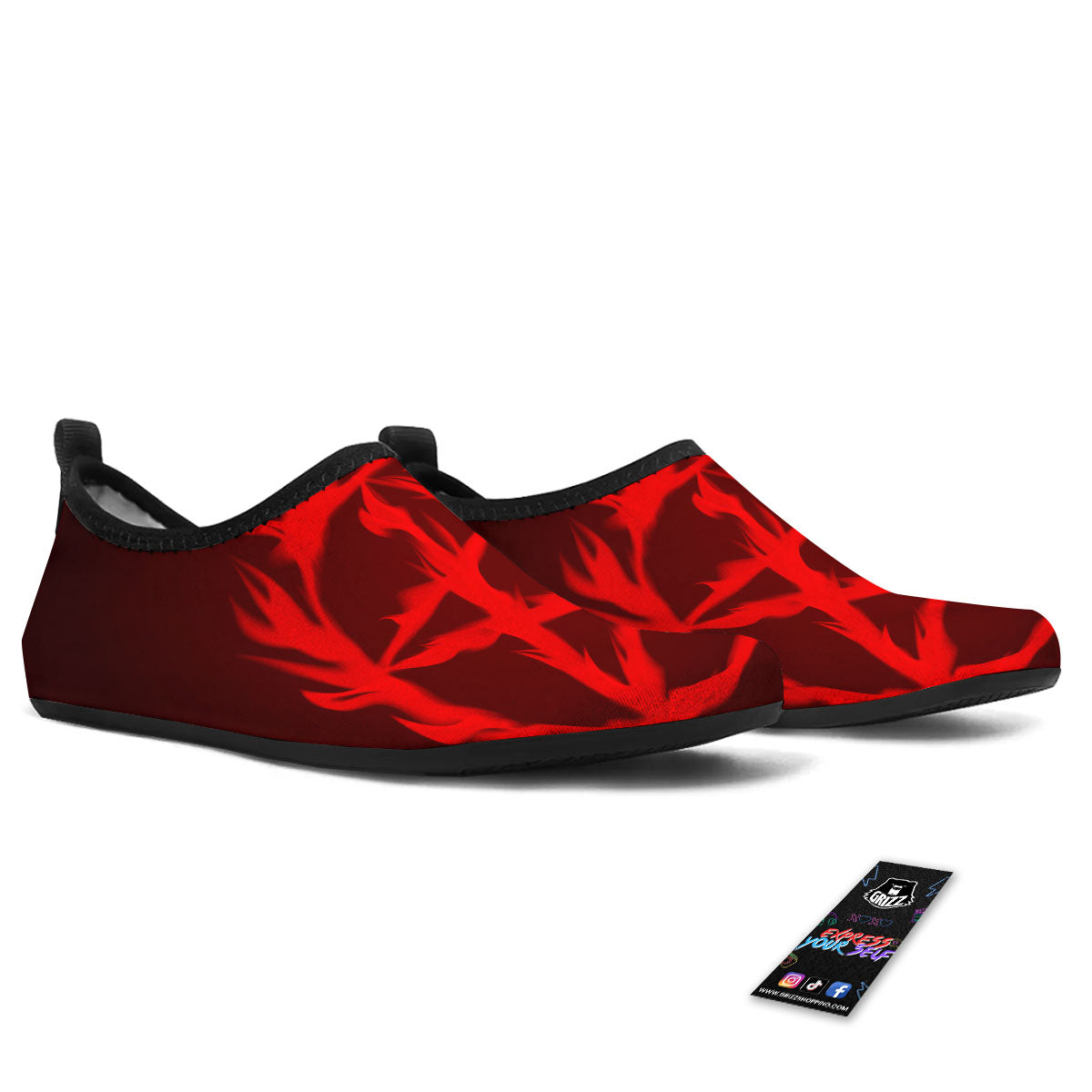Pentagram Fiery Reversed Print Water Shoes-grizzshop