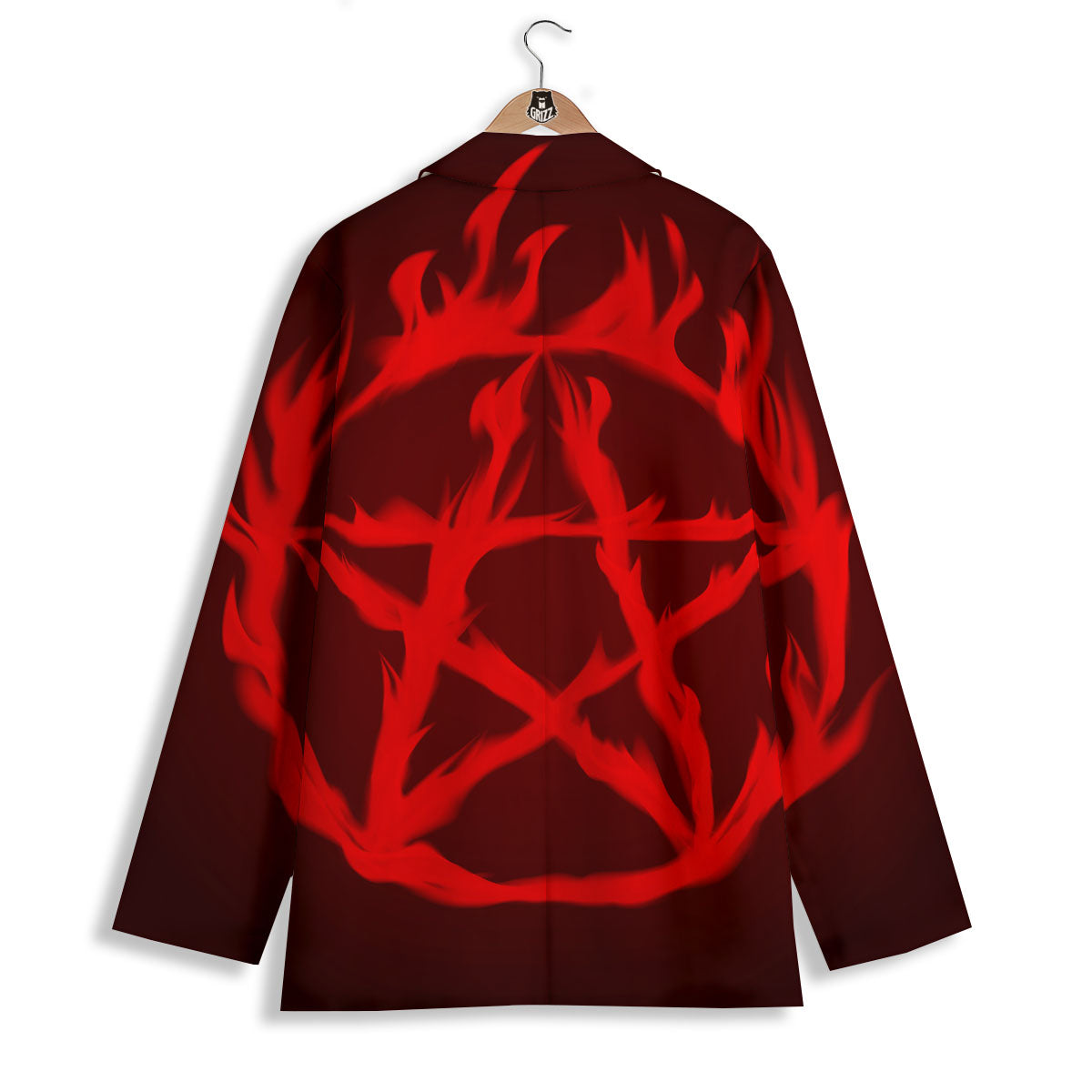 Pentagram Fiery Reversed Print Women's Blazer-grizzshop