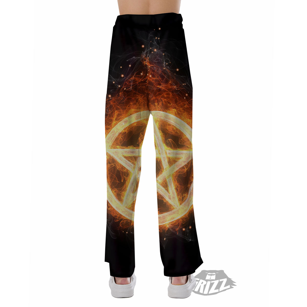 Pentagram Flame Print Pajama Pants-grizzshop